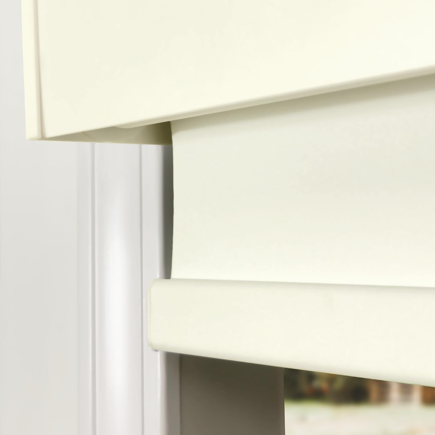 CALYX INTERIORS Blackout Roller Shade with Valance, Thermal Insulating Blind, Cream