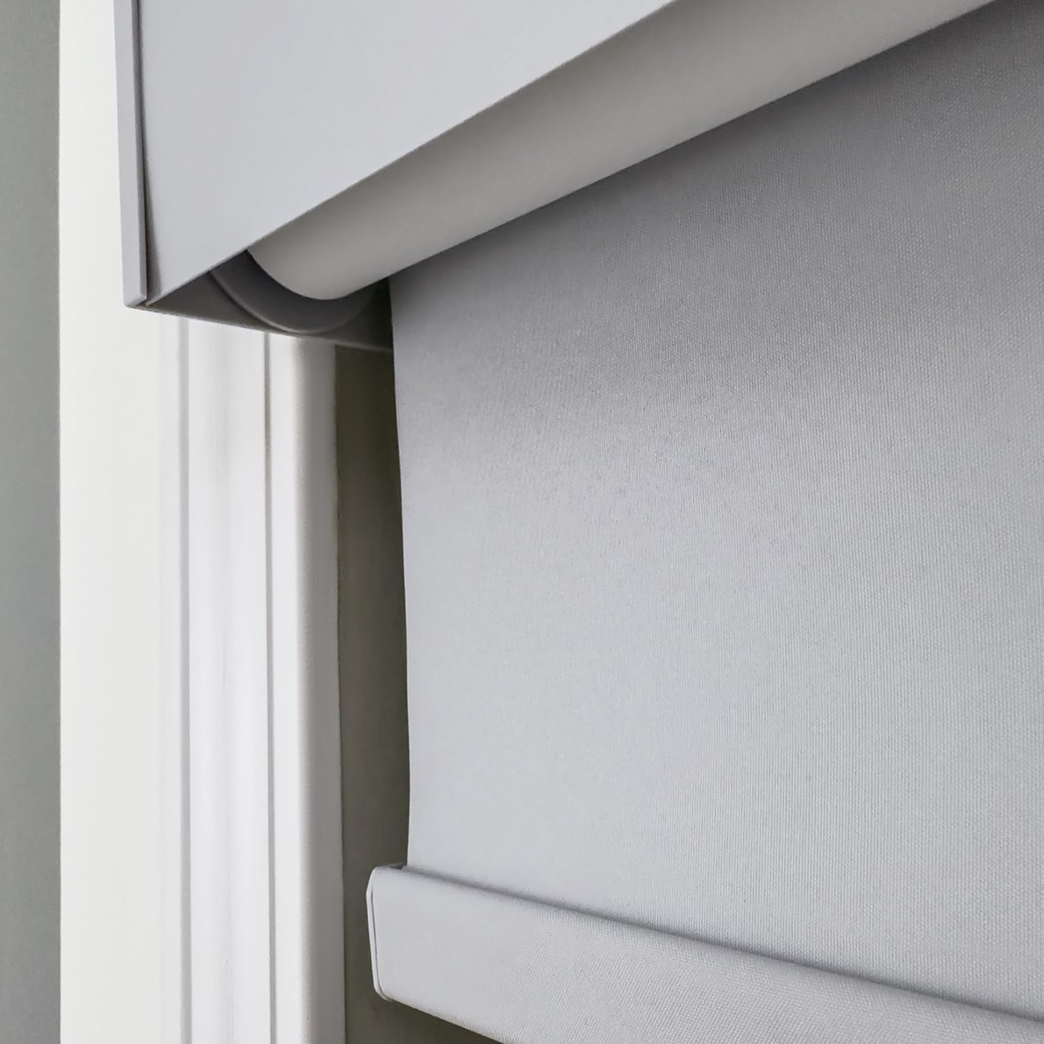 CALYX INTERIORS Blackout Roller Shade with Valance, Thermal Insulating Blind, Light Gray