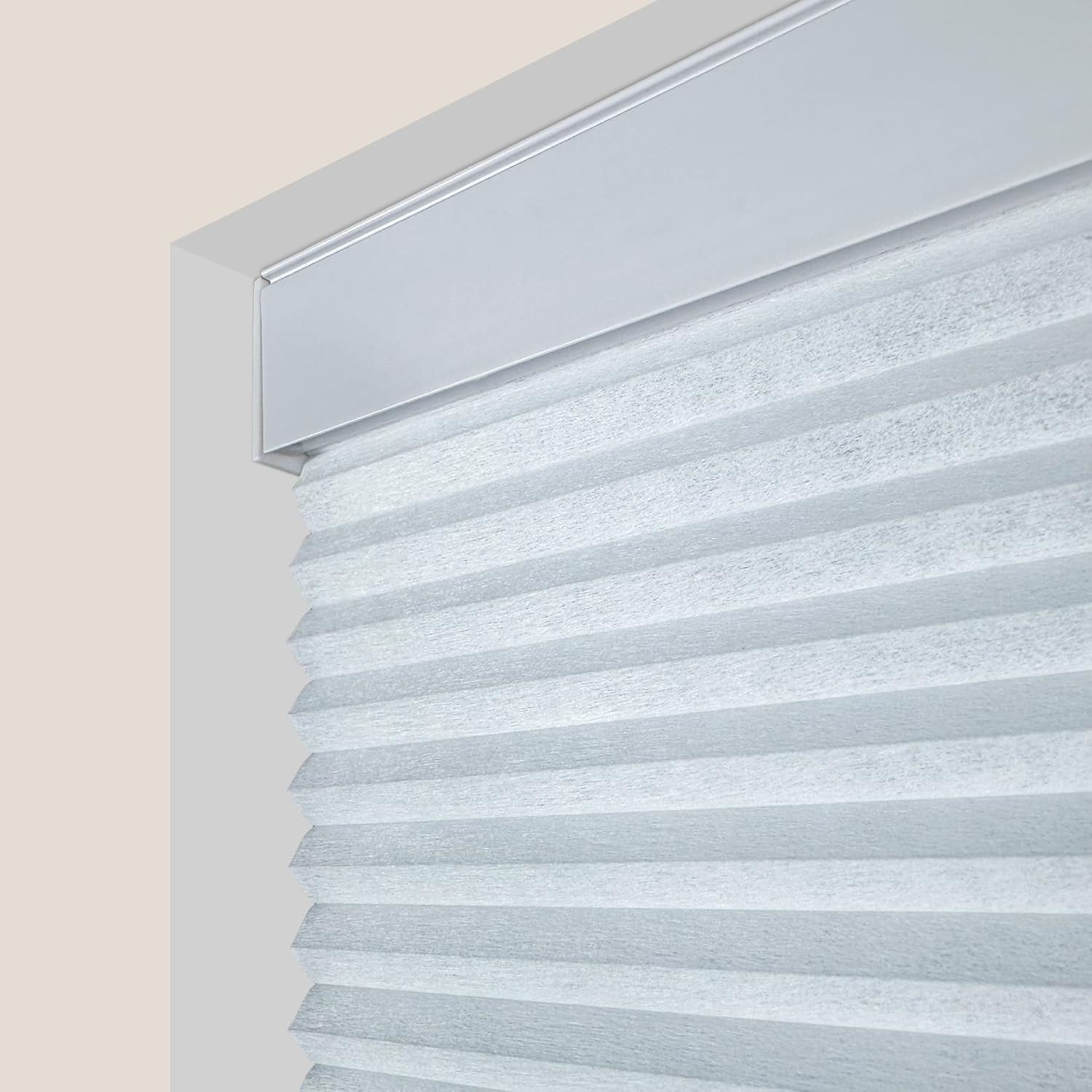 CALYX INTERIORS Cellular Honeycomb Shade, Light Filtering, Cordless, 3/8" Single Cell, White