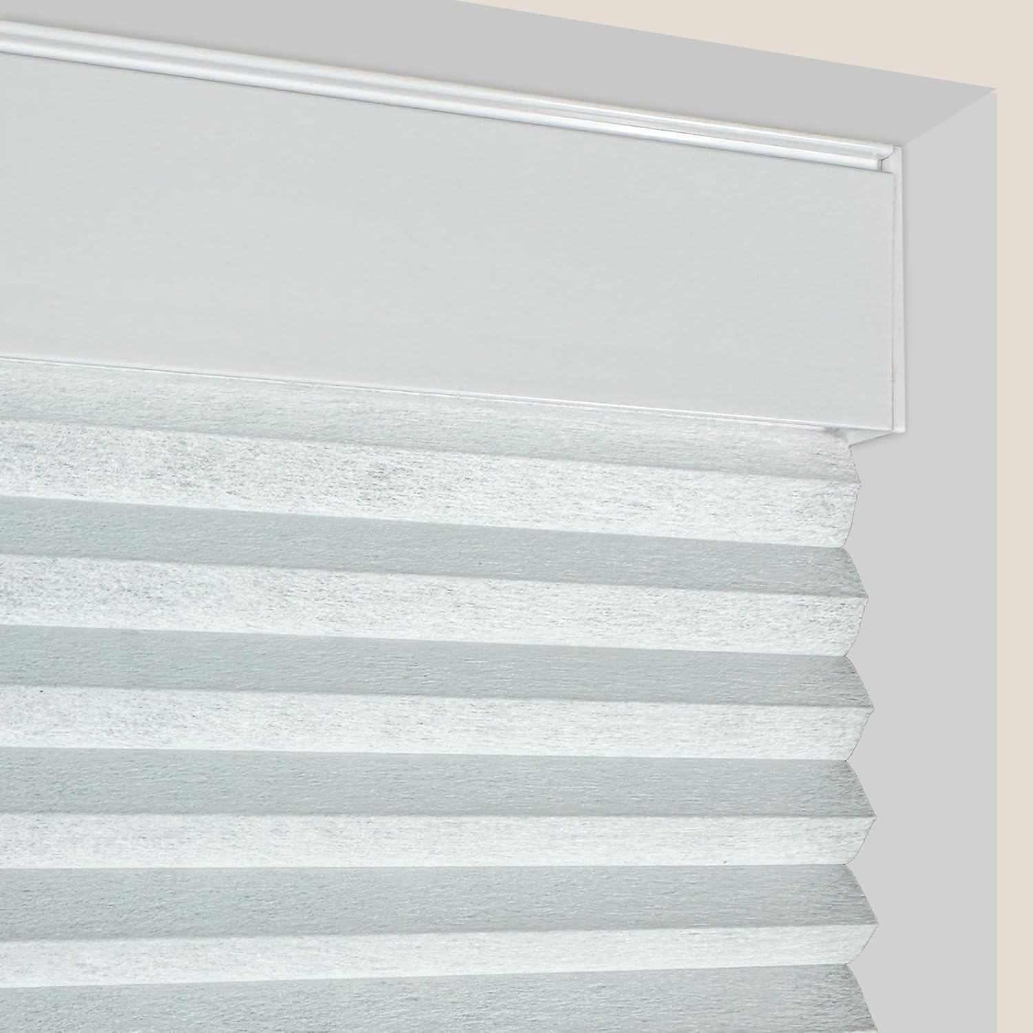 CALYX INTERIORS Blackout Cellular Honeycomb Shade, Cordless, 3/8" Single Cell, Blackout White