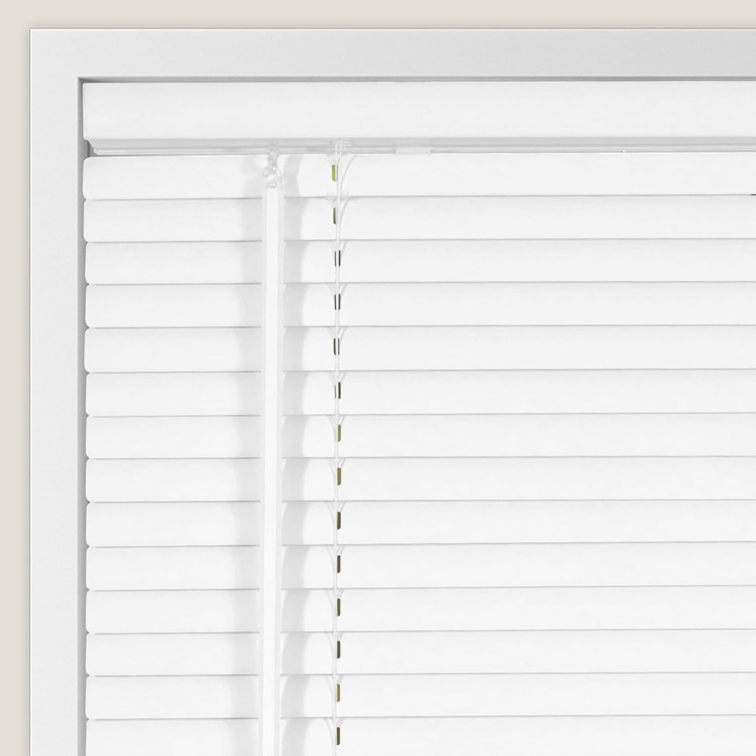 CALYX INTERIORS Room Darkening Vinyl Mini Blinds, White