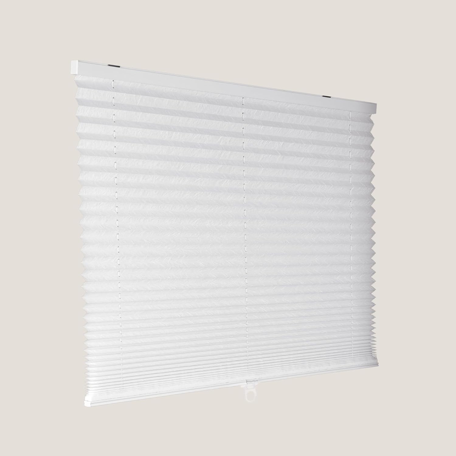 CALYX INTERIORS Pleated Fabric Window Shade, Light Filtering, White