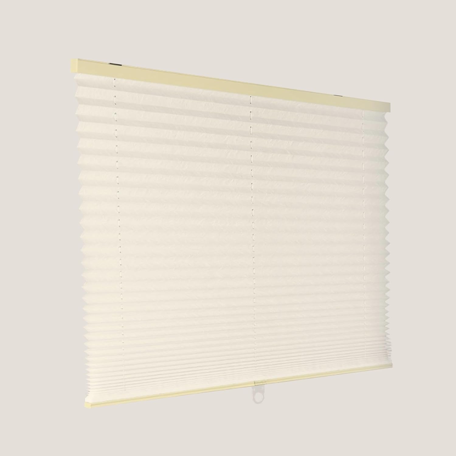 CALYX INTERIORS Pleated Fabric Window Shade, Light Filtering, Cream