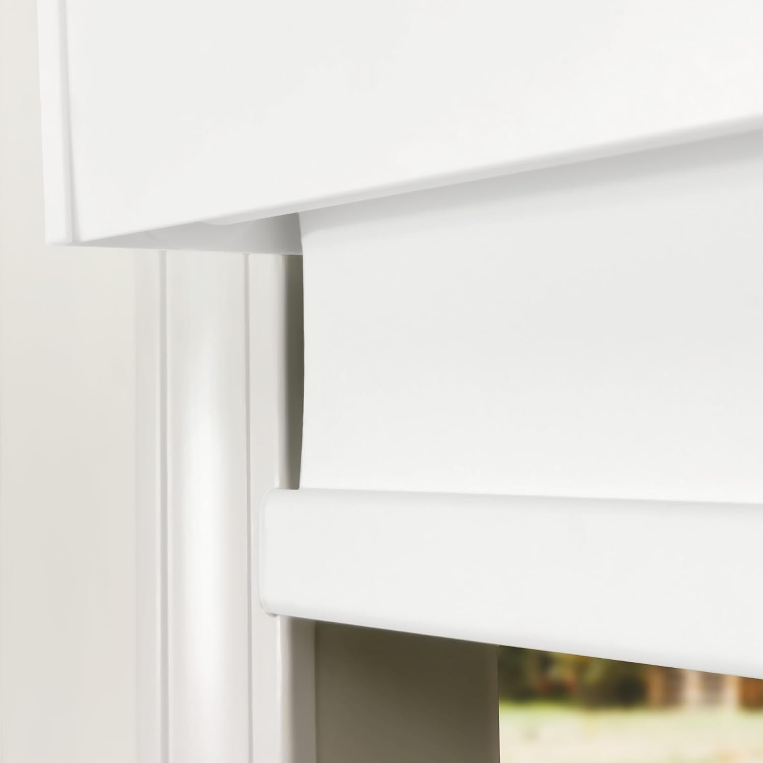 CALYX INTERIORS Blackout Roller Shade with Valance, Thermal Insulating Blind, Simple White